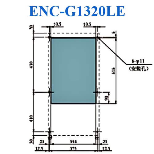 ENC-G1320LE Diagram of panel cutout