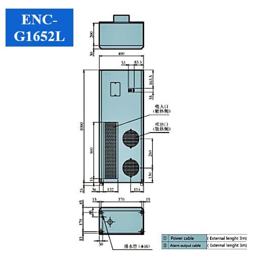 điều hoà tủ điện công nghiệp ENC-G1652L mặt trước