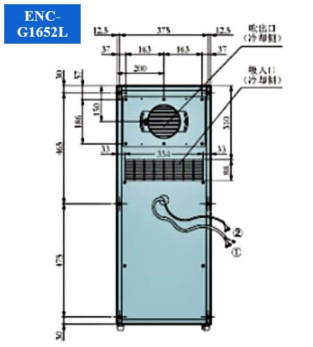 điều hoà tủ điện công nghiệp ENC-G1652L mặt sau