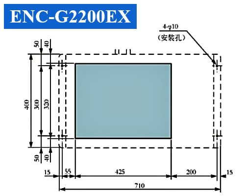 ENC-G2200EX diagram of panel cutout