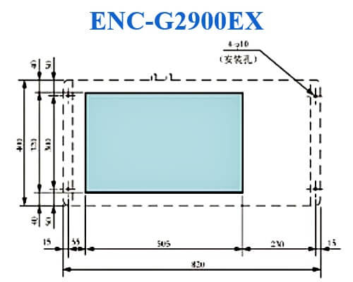 ENC-G2900EX diagram of panel cutout