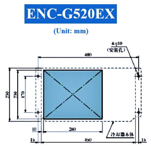 Điều hòa tủ điện ENC-G520EX nhìn từ trên xuống