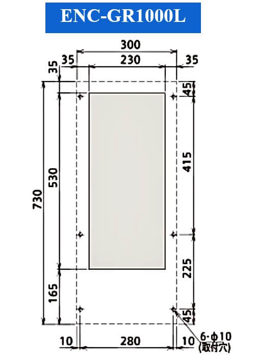 ENC-GR1000L Diagram of panel cutout