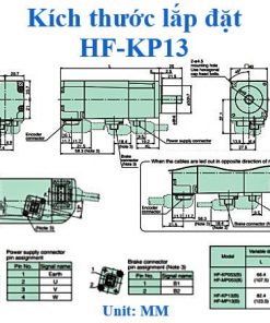 Kích thước động cơ AC Servo HF-KP13 Mitsubishi