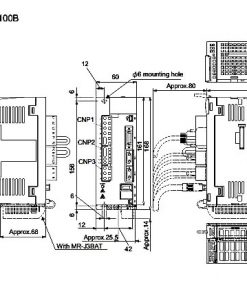 MR-J3-70B Bộ điều khiển servo amplifier Mitsubishi kích thước