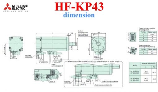 AC Servo Motor Mitsubishi HF-KP43 dimension