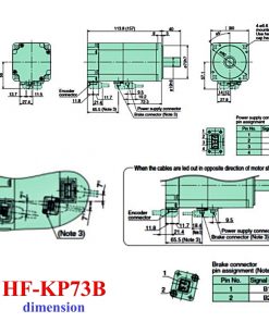 Servo Motor Mitsubishi HF-KP73B dimension
