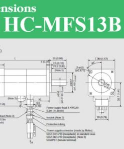 Servo Motor Mitsubishi HC-MFS13B Dimension