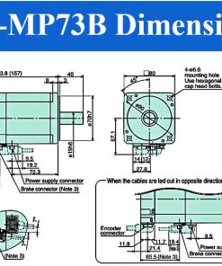 AC Servo Motor Mitsubishi HF-MP73B Dimensions - Dongluchp
