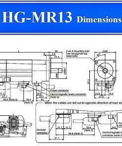 Động cơ Servo Mitsubishi HG-MR13 Dimensions