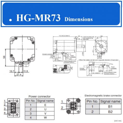 Động cơ Servo Motor Mitsubishi HG-MR73