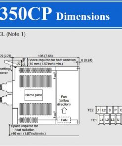 Servo Driver Amplifier Mitsubishi MR-J2S-350CP Dimensions
