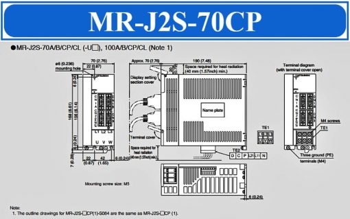 Bộ đièu khiển Servo Driver Amplifier Mitsubishi MR-J2S-70CP 0.7kw