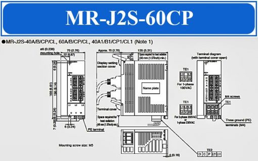 Servo Driver Amplifier Mitsubishi MR-J2S-60CP 0.6kw